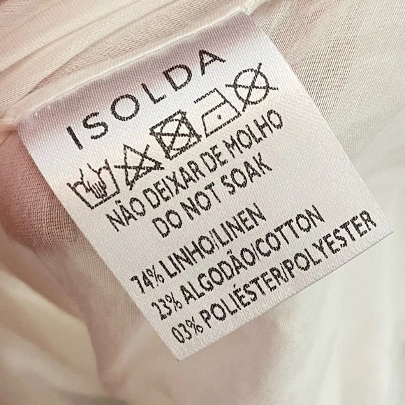 Isolda Eyelet Dress Size Small 4 Off The Shoulder Ruffled White Midi Lace Flare - Picture 9 of 15